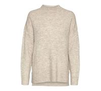 VERO MODA Women's Vmlefile Oversize Boxy Blouse Ga Noos Sweater, Birch/Detail: with Melange, M