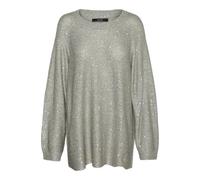 Vero Moda Women's Vmleilani New Ls Crew Neck Long Sweater Knit, Griffin/Detail: Silver Glitter, XL