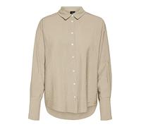 VERO MODA Women's Vmlena Ls Shirt WVN Noos Top, Irish Cream, L