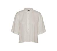 VERO MODA Women's Vmlinn 2/4 Short Shirt WVN Noos, Moonbeam, Large