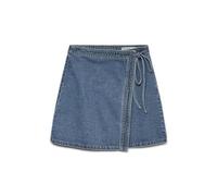 VERO MODA Women's Vmliza Mr Short Wrap Skirt Ga Noos, Medium Blue (Medium Blue Denim), XL
