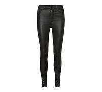 Vero Moda Women's VMLOA HR Skinny S Coated Pant GA NOOS Pants, Black, X-Small