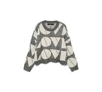 VERO MODA Women's Vmlove LS O-Neck Pullover Boo, Medium Grey Melange, M