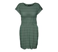 VERO MODA Women's Vmluna SS Short Dress Noos, Laurel Wreath/Stripes: Rebecca Snow White, L