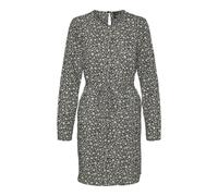 VERO MODA Women's Vmmacha L/S Short Dress WVN Ga, Black/AOP:ana, M