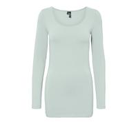 VERO MODA Women's Vmmaxi My Ls Soft Long U-Neck Ga Noos Long-Sleeved Shirt, L Grey