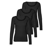 VERO MODA Women's Vmmaxi My Ls Soft Uneck Ga Noos Long Sleeve Shirts, Black (3 x Black), XXL