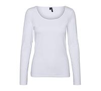 Vero Moda Women's Vmmaxi My Soft Short U-neck Ga Long Sleeve Top, White (Bright White Bright White), M UK