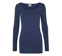 Vero Moda Women's Vmmaxi My Soft U-neck Noos Long Sleeve Top, Blue (Black Iris), 40 UK