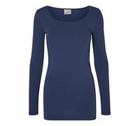 Vero Moda Women's Vmmaxi My Soft U-neck Noos Long Sleeve Top, Blue (Black Iris), 42 UK