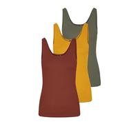 VERO MODA Women's Vmmaxi My Soft Uu Tank Noos Top, Pack of 3 (Burnt Henna, Golden Yellow, Dusty Olive), L