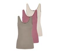 VERO MODA Women's Vmmaxi My Soft Uu Tank Noos Top, Pack of 3 (Vintage Khaki, mesa Rose, Birch), XXL