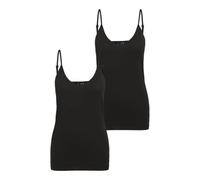 VERO MODA Women's VMMAXI My Soft V Singlet 2PACK T-Shirt, Black/Pack:Black, M