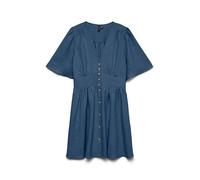 VERO MODA Women's Vmmelaney 2/4 Short Dress WVN Noos, Dark Denim, XS