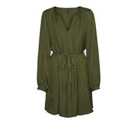 VERO MODA Women's Vmmeloney Ls Short Volume Dress WVN Ga mini, Cypress/Detail: Melange, S