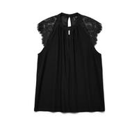 VERO MODA Women's VMMILLA SL LACE TEE GA NOOS Top, Black, XL