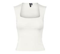 VERO MODA Women's Vmmillion SL Square Neck Top JRS Noos, Snow White, XL