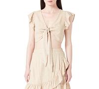 VERO MODA Women's Vmmymilo Sl Crop Tie Top WVN Ga, Irish Cream/AOP: Snow White dots, XS