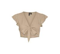 VERO MODA Women's VMMYMILO SL Crop TIE TOP WVN GA Vest, Irish Cream, S