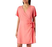 VERO MODA Women's Vmmymilo SS Wide Wrap Short Dress WVN Ga Wrap Dress, Georgia Peach, M
