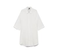 VERO MODA Womens Vmnatali 3/4 Long Overshirt Noos Dress, Snow White, S UK