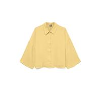 VERO MODA Women's Vmnatali Crop Shirt WVN Ga Noos, Yellow (Pale Banana), Large