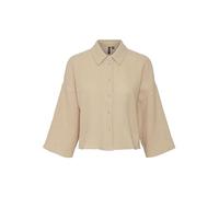 VERO MODA Women's Vmnatali Crop Shirt WVN Noos Top, Irish Cream, M