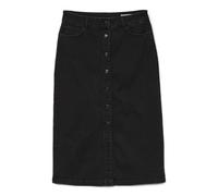 VERO MODA Women's Vmnatty 7/8 Button Skirt DNM Mix Noos, Black Denim, S