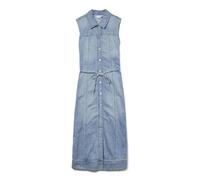 VERO MODA Women's Vmnenya SL 7/8 Denim Vest Dress Si321, Medium Blue (Medium Blue Denim), L