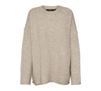 VERO MODA Women's Vmnoelle Ls O-Neck Pullover Ga Boo Knitted Jumper, Silver Mink/Detail: Melange, XS