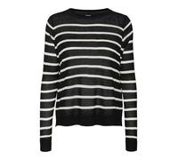Vero Moda Women's Vmnova LS O-Neck Pullover Ga Noos, Black/Stripes: Birch, XXL
