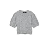 VERO MODA Womens Vmnovah O-Neck Puff Pullover Ga Noos Knitted Jumper, Medium Grey Melange, M UK