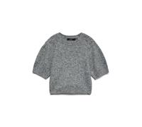 VERO MODA Women's Vmnovah SS O-Neck Puff Pullover Ga Noos, Medium Grey Melange, S