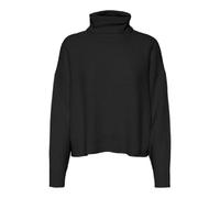 VERO MODA Women's Vmomega Ls Roll Neck Pullover Boo Knitted Jumper, Black, S