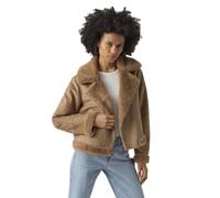 VERO MODA Women's Vmpeggy Faux Suede Jacket Boos, Tigers Eye, M