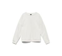 VERO MODA Women's Vmpernille Bea Ls Sweat Box JRS, Snow White, M