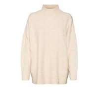 VERO MODA Women's Vmphillis Ls Highnk Long Pullover Ga Boo Knitted Jumper, Birch/Detail: Melange, XS