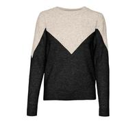 Vero Moda Women's Vmplaza Ls Block Pullover Ga Boo Sweater , Birch/Detail: W. Black Blocking,M