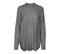 VERO MODA Women's Vmplaza Ls Highnck Long Pullover Ga Noos Knitted Jumper, Medium Grey Melange, L