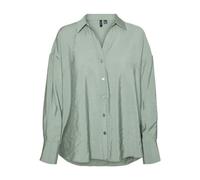 VERO MODA Women's Vmqueeny LS Oversize Shirt WVN Ga Noos Blouse, Hedge Green, M