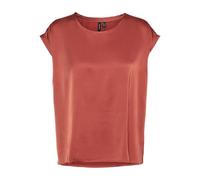 VERO MODA Women's Vmreba Wide Top WVN Ga Short Sleeve Blouse, Burnt Sienna, Large
