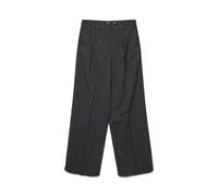 VERO MODA Women's Vmrita Mw Wide Dad Pant, Phantom/Stripes: Snow White Pinstripe, L / 32L