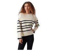 VERO MODA Womens Vmsaba Ls O-Neck Stripe Pullover Ga Noos Sweater, Birch 2., XL UK