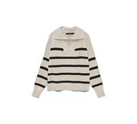 VERO Moda Womens Vmsaba Stripe Ls Highneck Blouse Ga Noos Sweater, Birch Stripe, M UK