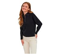 VERO MODA Women's Vmsaba Stripe Ls Highneck Blouse Ga Noos Sweater, Black, Large
