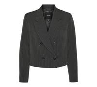 VERO MODA Women's Vmsilje LS Db Short Blazer, Dark Grey Melange/Detail: Pinstripe, 14
