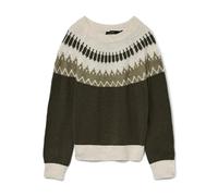 VERO MODA Women's Vmsimone LS Nordic Pullover Ga Rep Boo Knitted Jumper, Grape Leaf, M