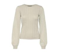 VERO MODA Women's Vmtalia LS O-Neck Jumper Knitted, Birch/Detail: w. Silver Lurex, L