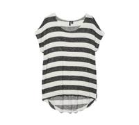 Vero Moda Women's Vmwide Stripe S/L Top Noos T-Shirt, Multi-Coloured (Black Snow White), XS