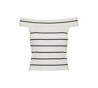 VERO MODA Women's Vmwillow Off Shoulder Top Ga Knitted, Birch/Stripes: w. Black, XS